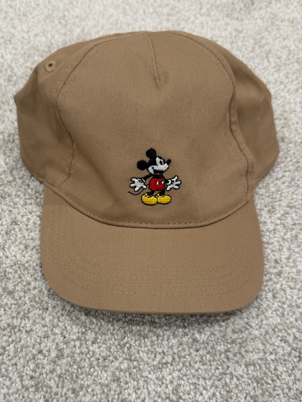 H&M Tan Baseball Cap with Embroidered Mickey